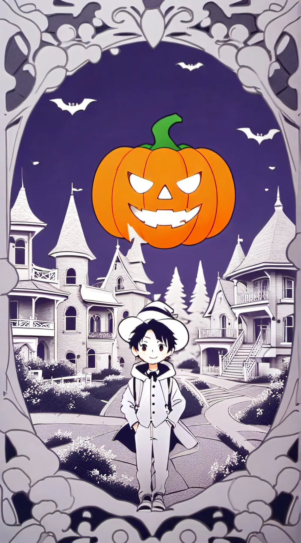 ai character: mha Halloween background