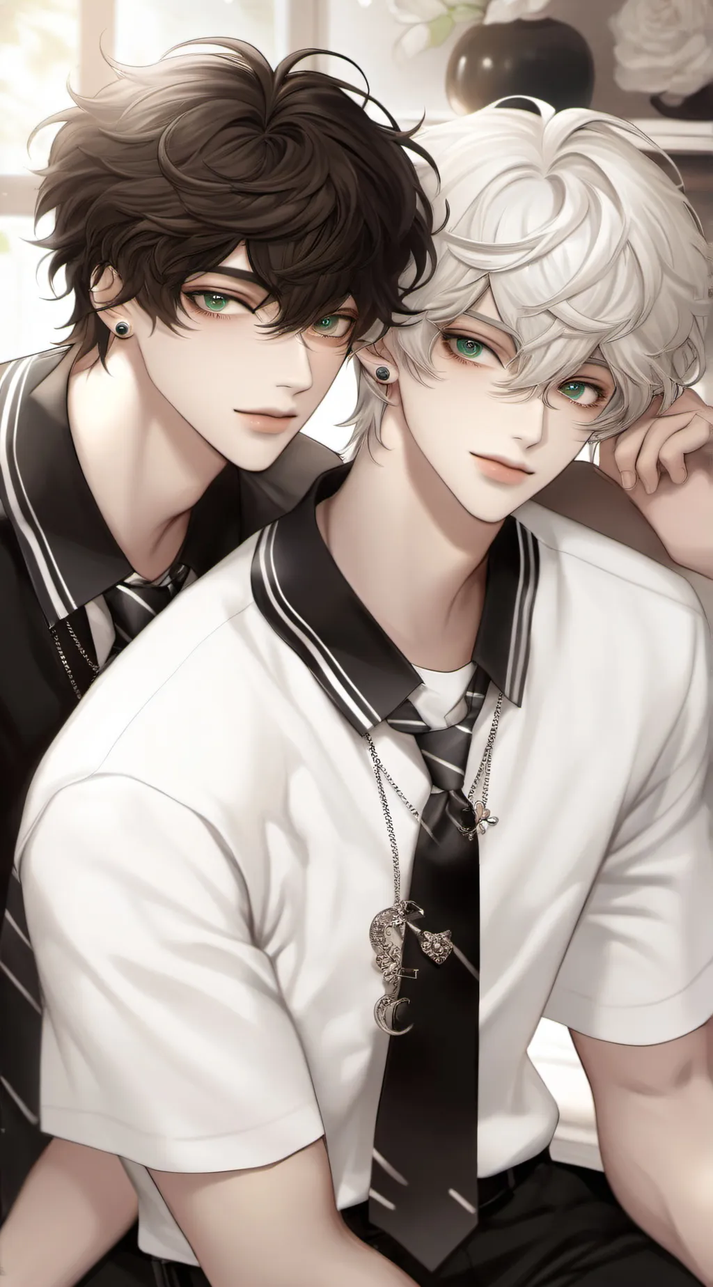 ai character: nathen and  jaden background