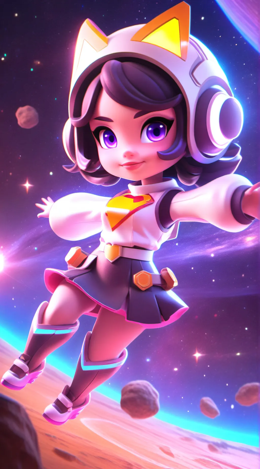 ai character: space girl (Galax) background