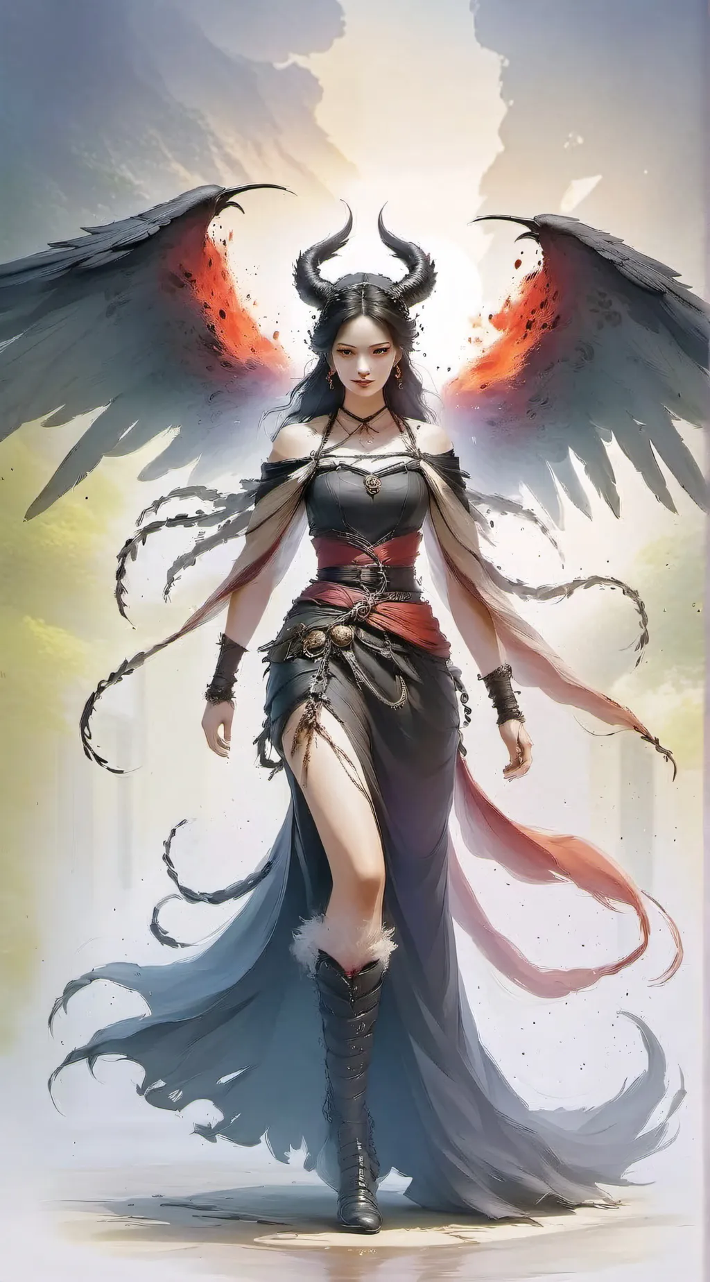 ai character: fallen 😇 😈 👑 background