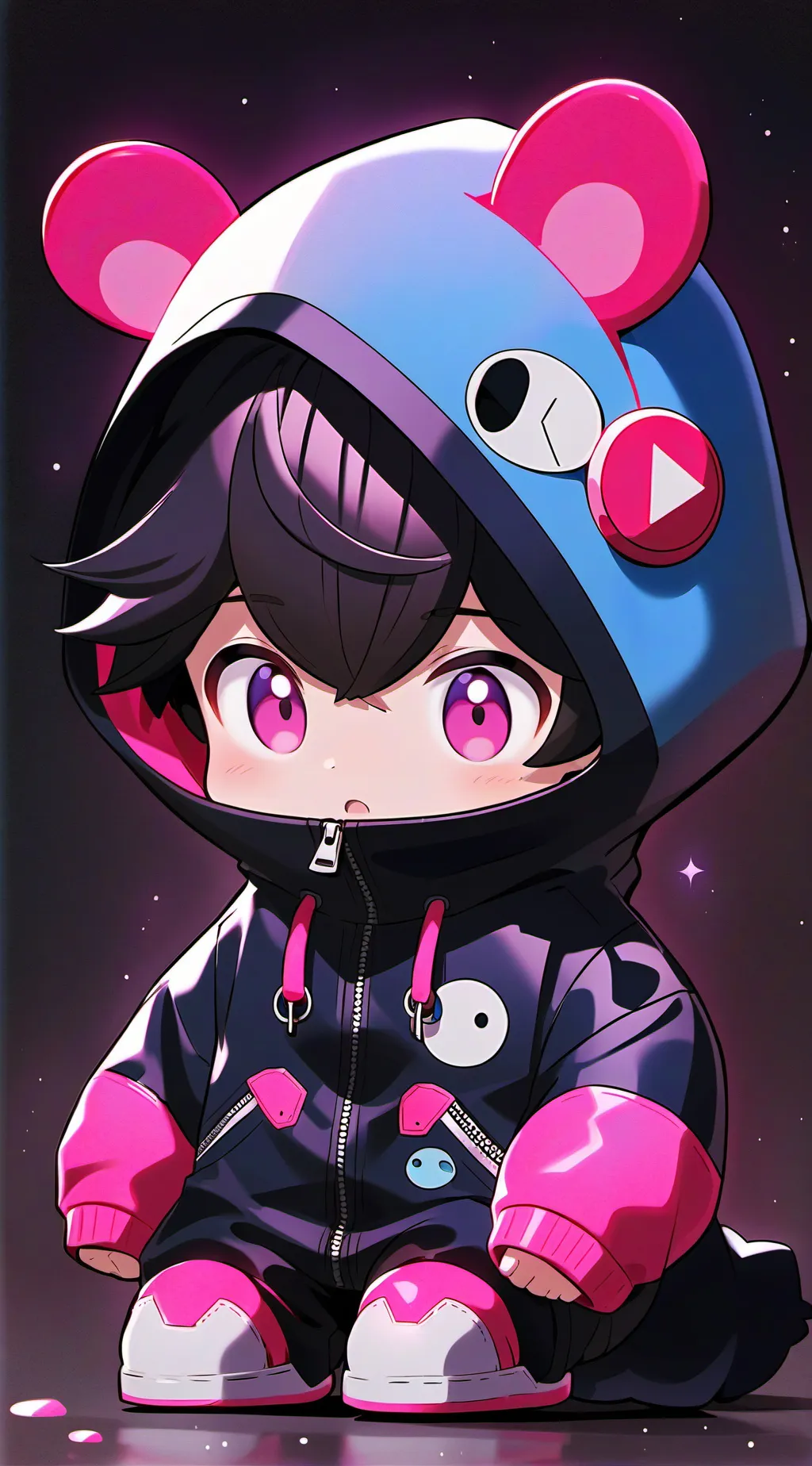 ai character: Baby emoji blossom background