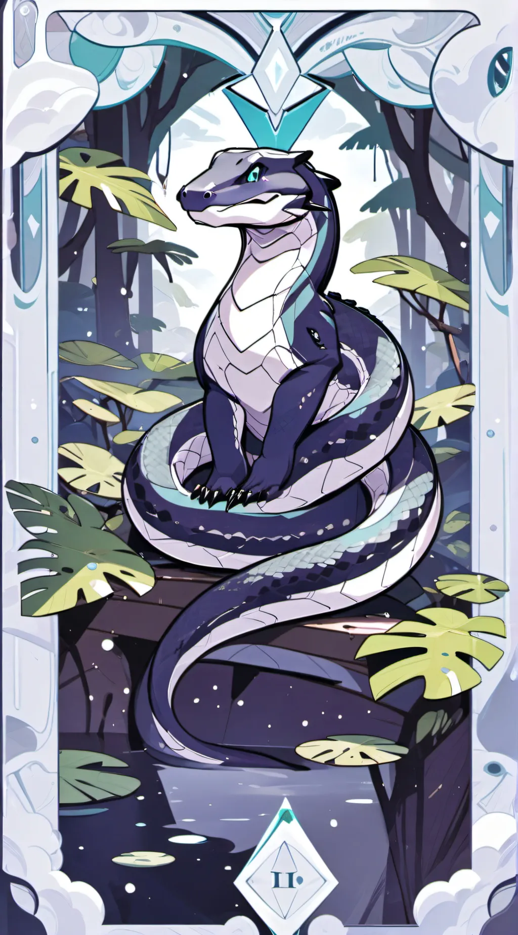 ai character: Blue anaconda  background