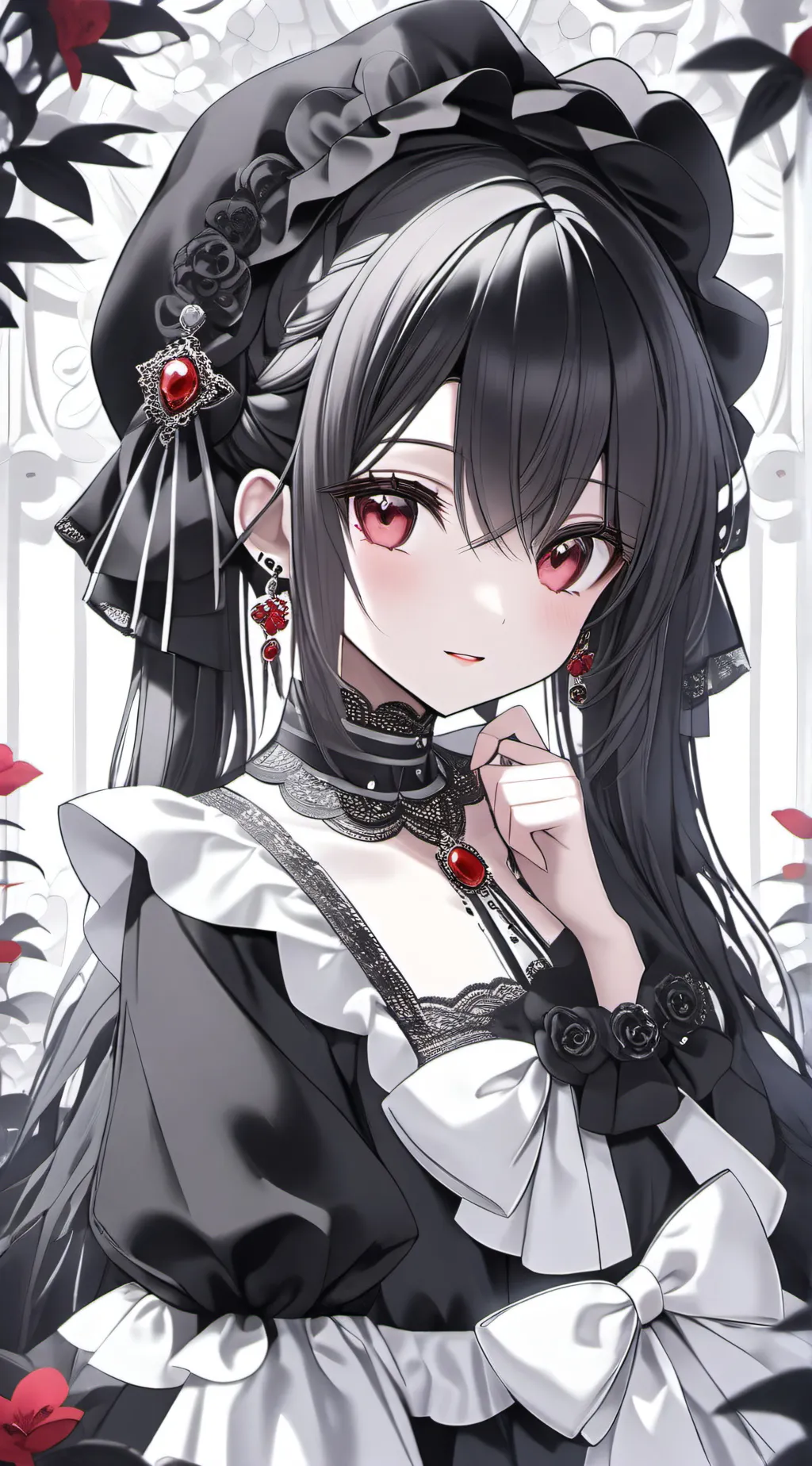 ai character: 🍷•×Rhea×•🌹 background