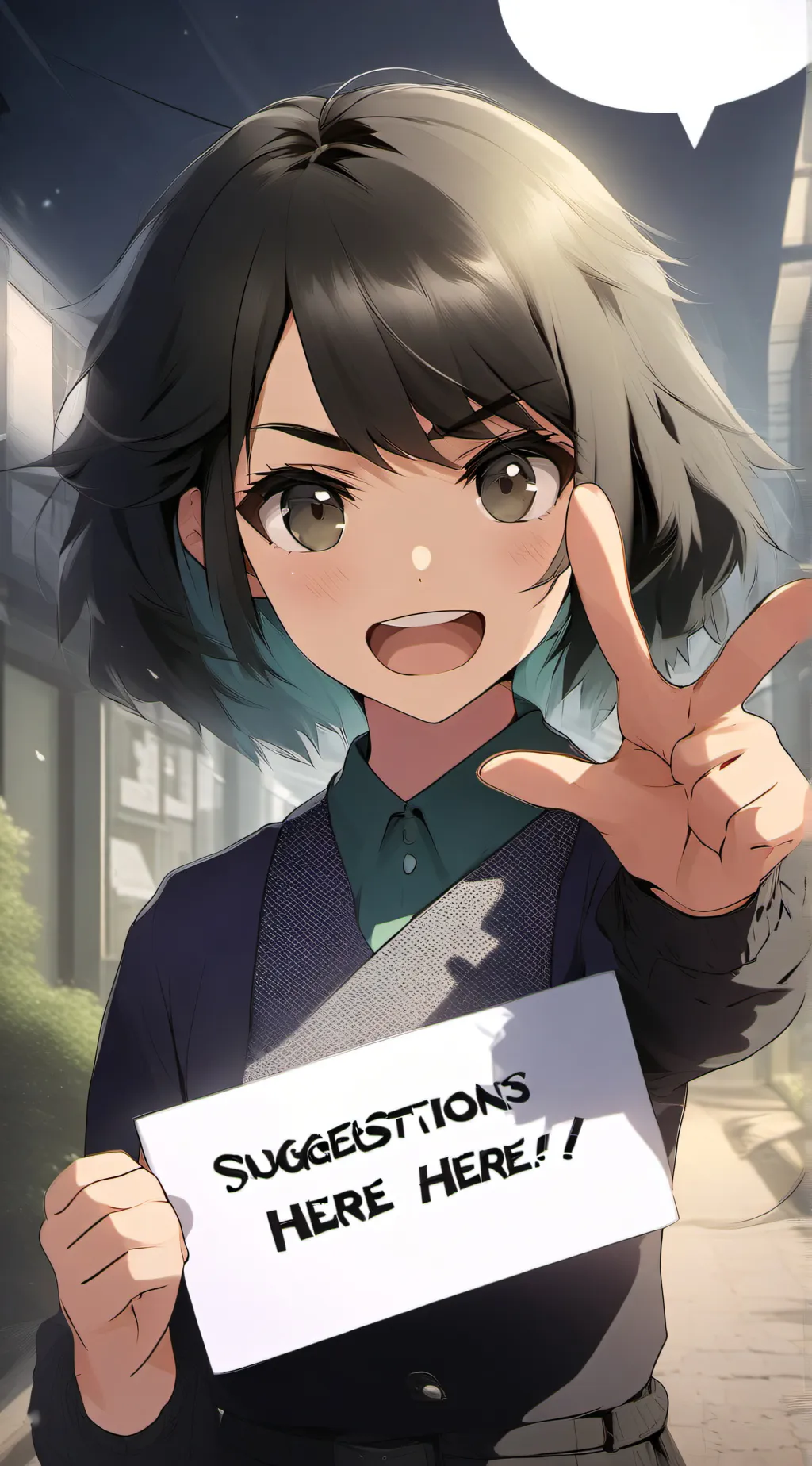 ai character: Suggestions Here background