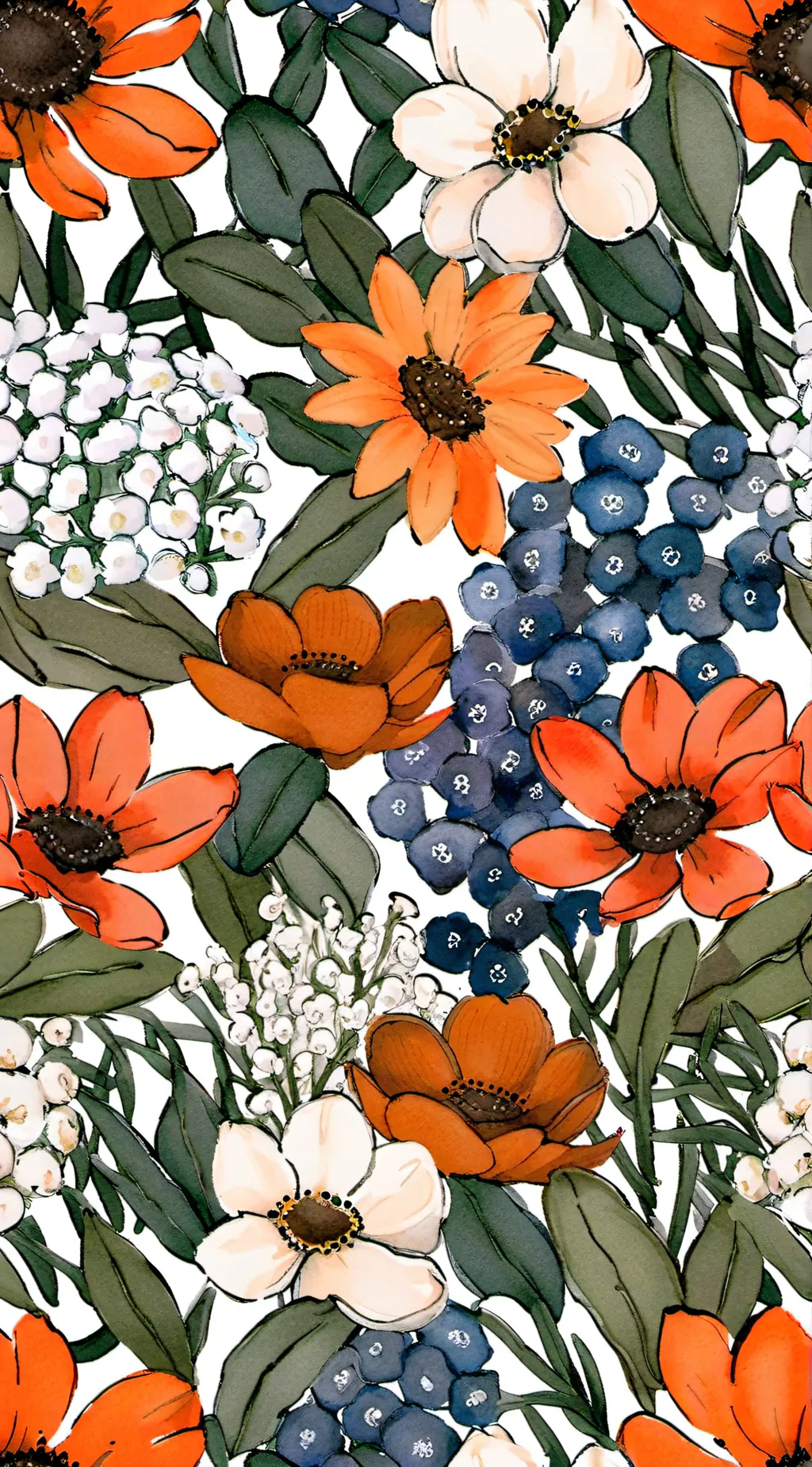 ai character: flowers background