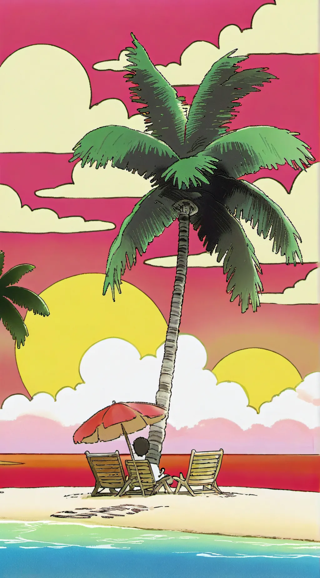 ai character: MHA beach 🏖️ background