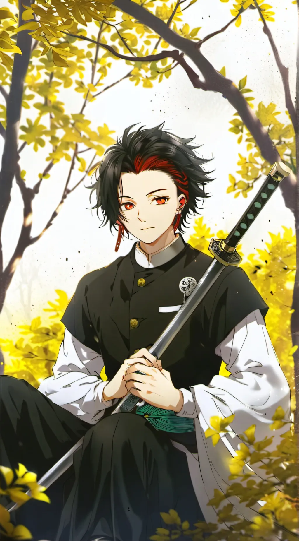 ai character: Tanjiro kamado background