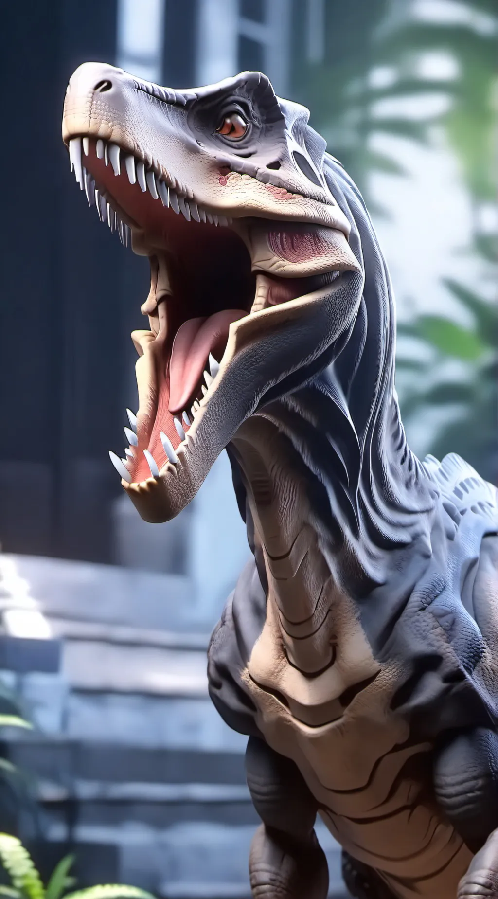 ai character: Indoraptor x indy background