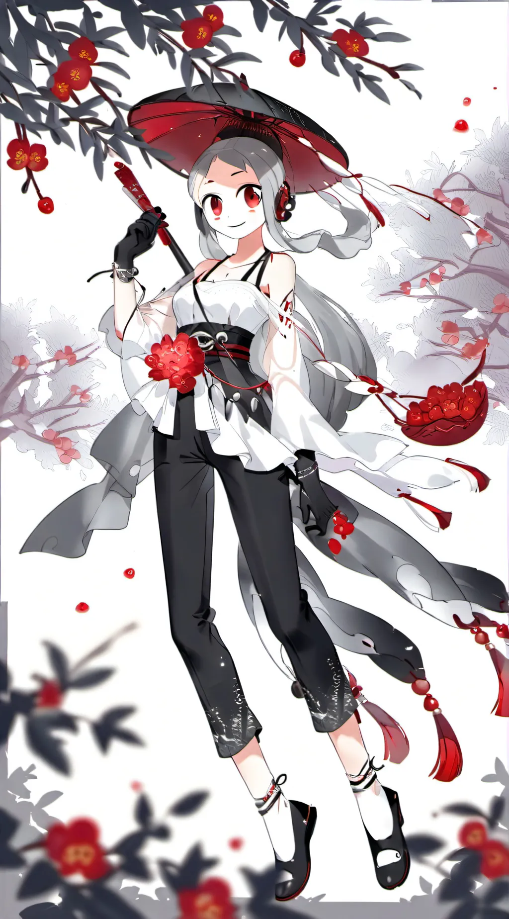 ai character: gray x raddy background