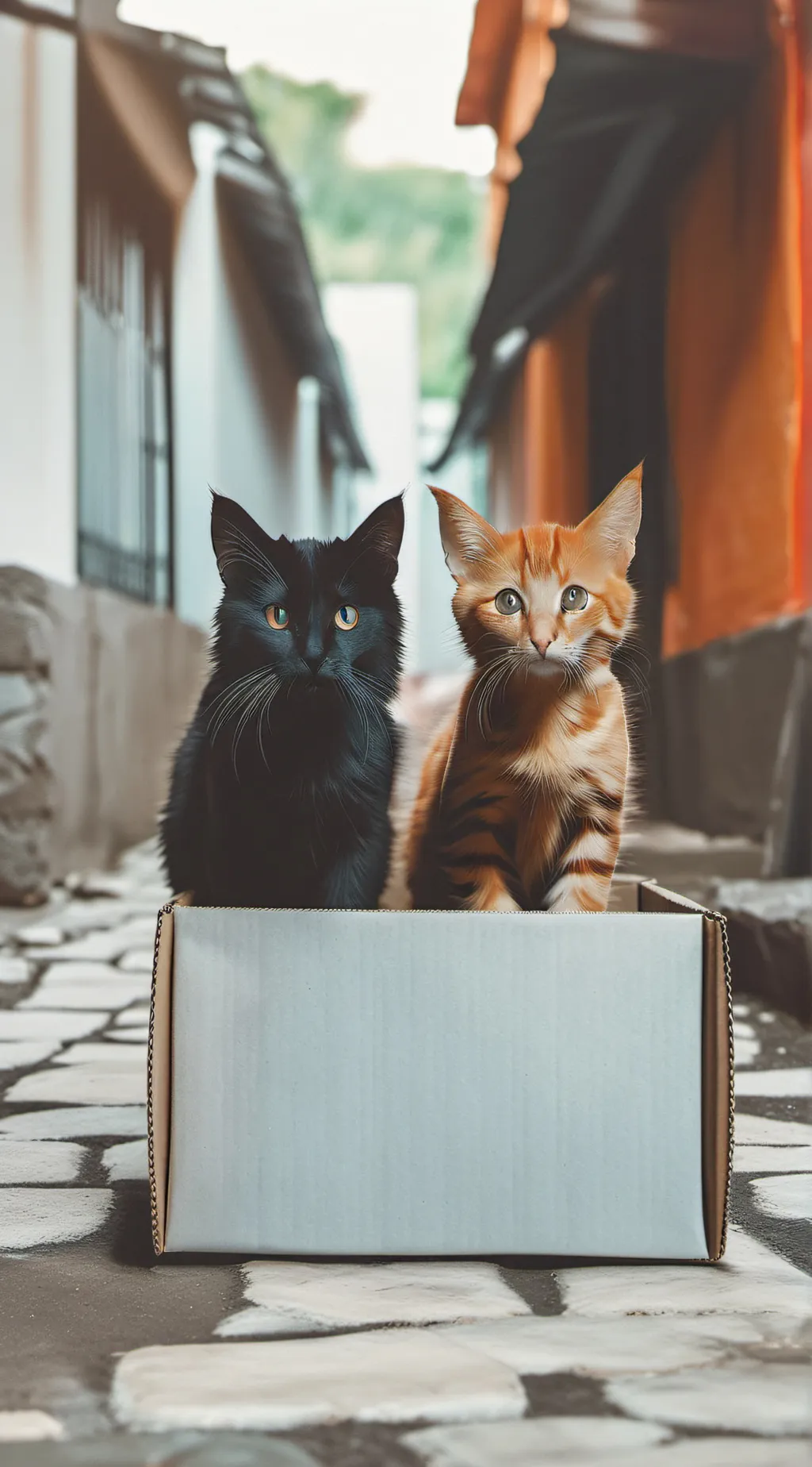 ai character: abandoned cats background