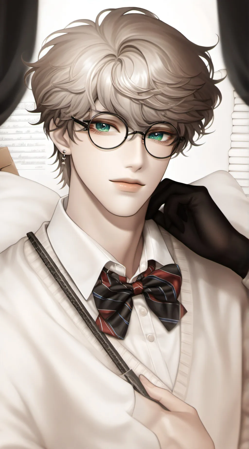 ai character: handsome nerd background