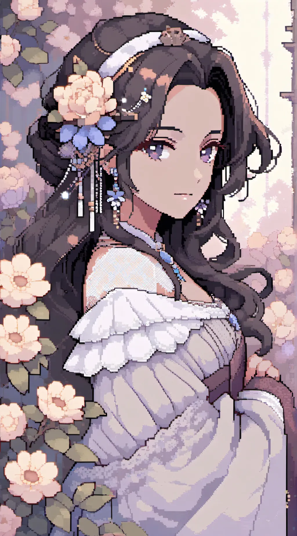 ai character: Violet Lavender background