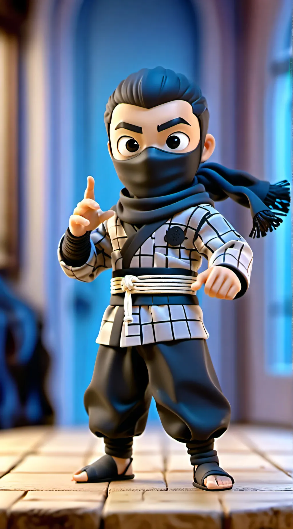 ai character: Checkered ninja background