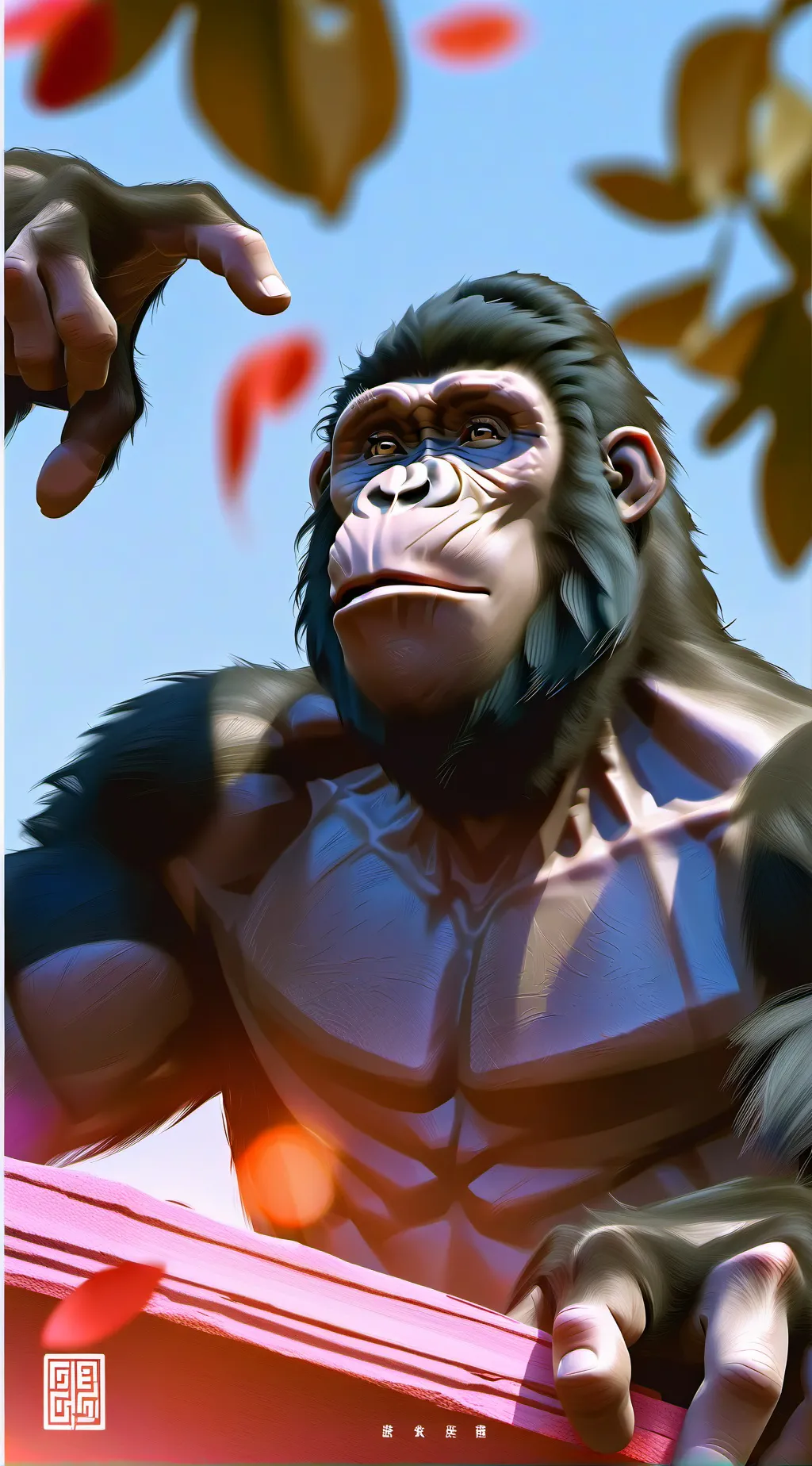 ai character: ￼King Kong  background