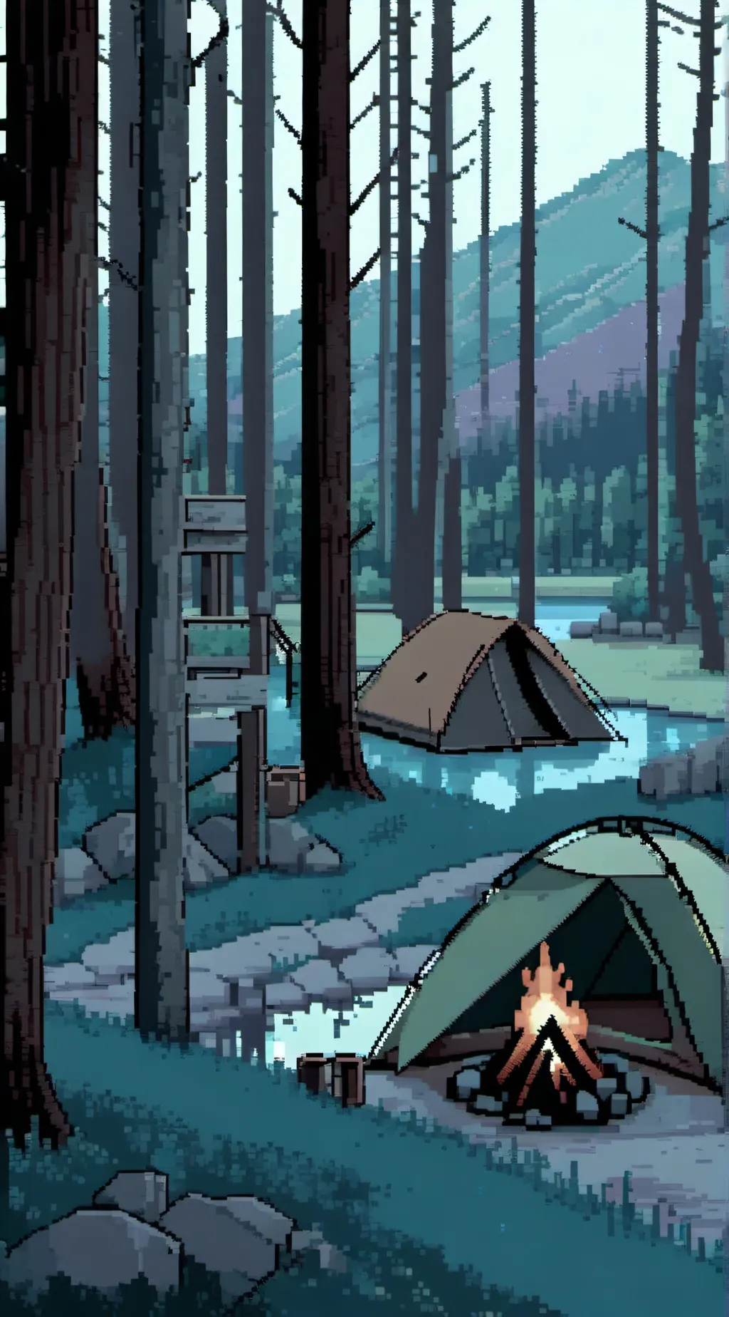 ai character: Fpe Camping trip background
