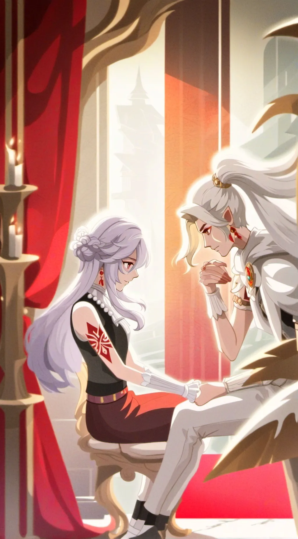 ai character: mia and Jessica  background