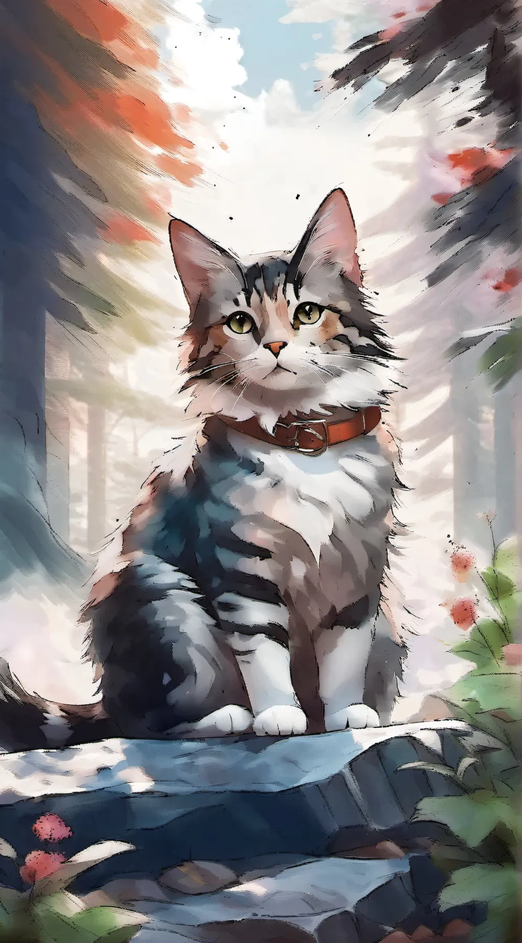 ai character: gato tímido  background