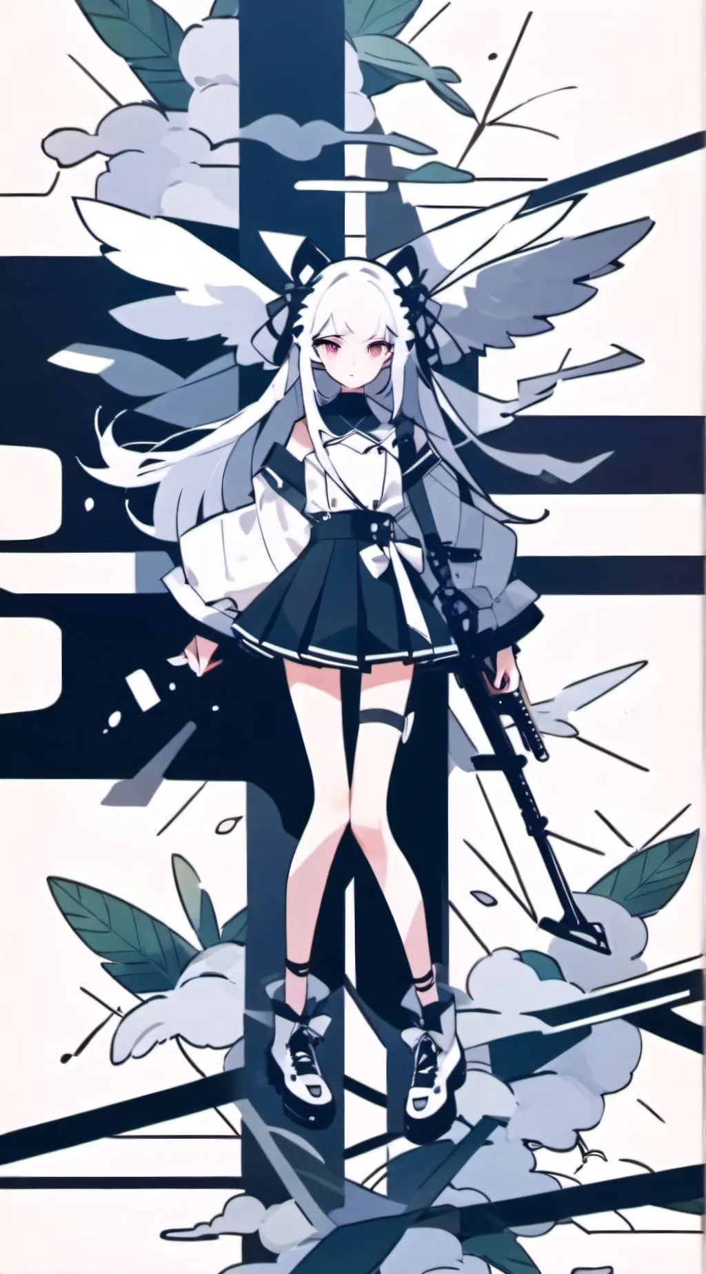 ai character: uzi v and j is mad background