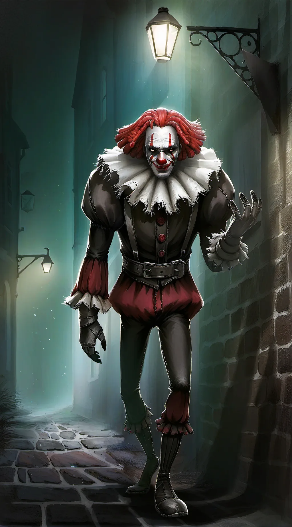 ai character: sinister clown background
