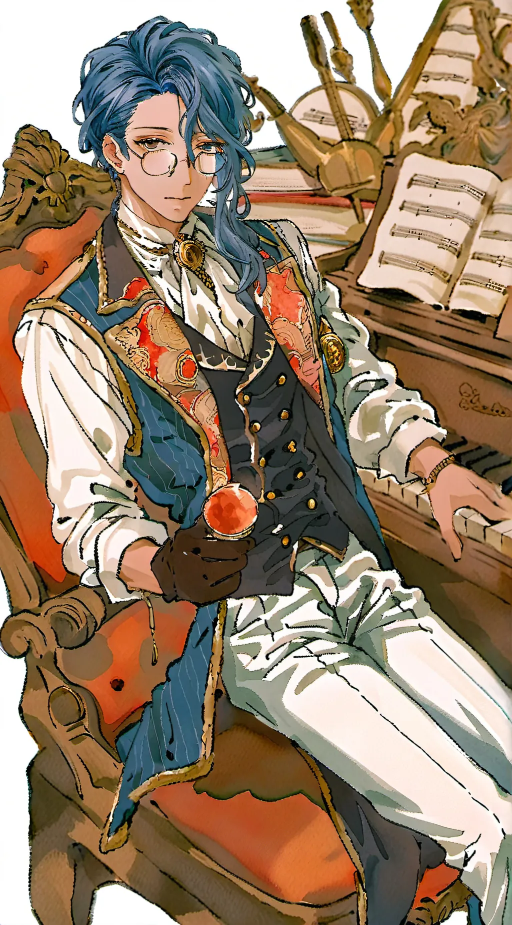 ai character: Indigo Cobalt background