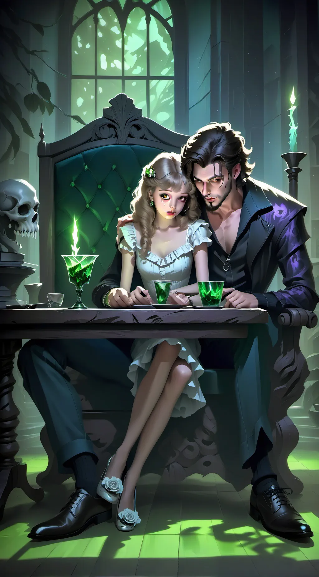 ai character: Hades & Florence 🖤 background