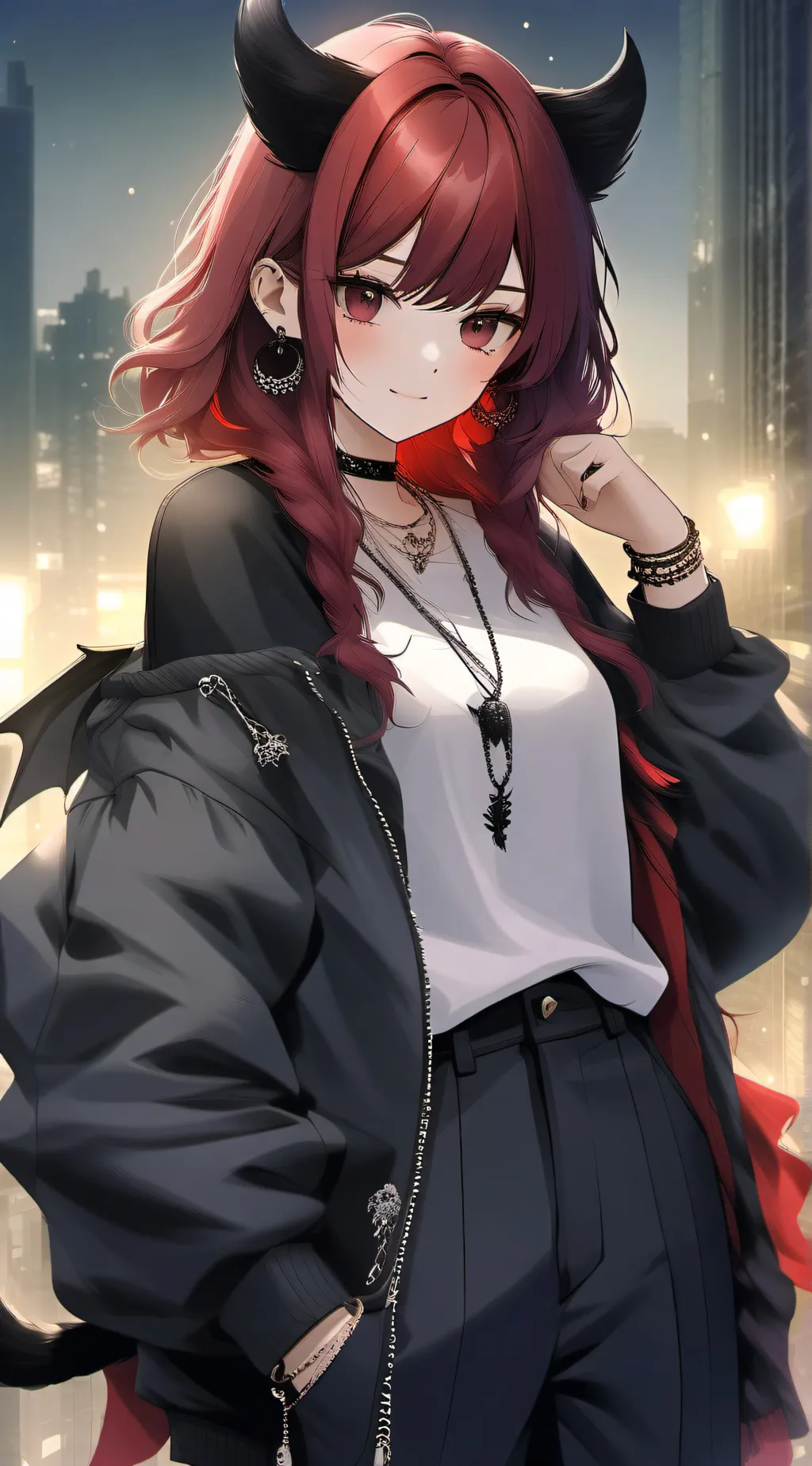 ai character: 𖤐-Evelyn-𖤐 background