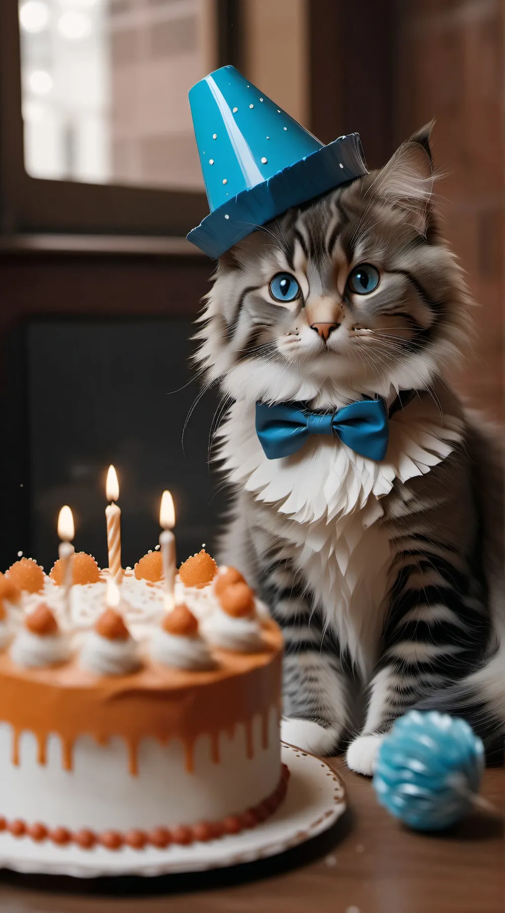 ai character: birthday cat background