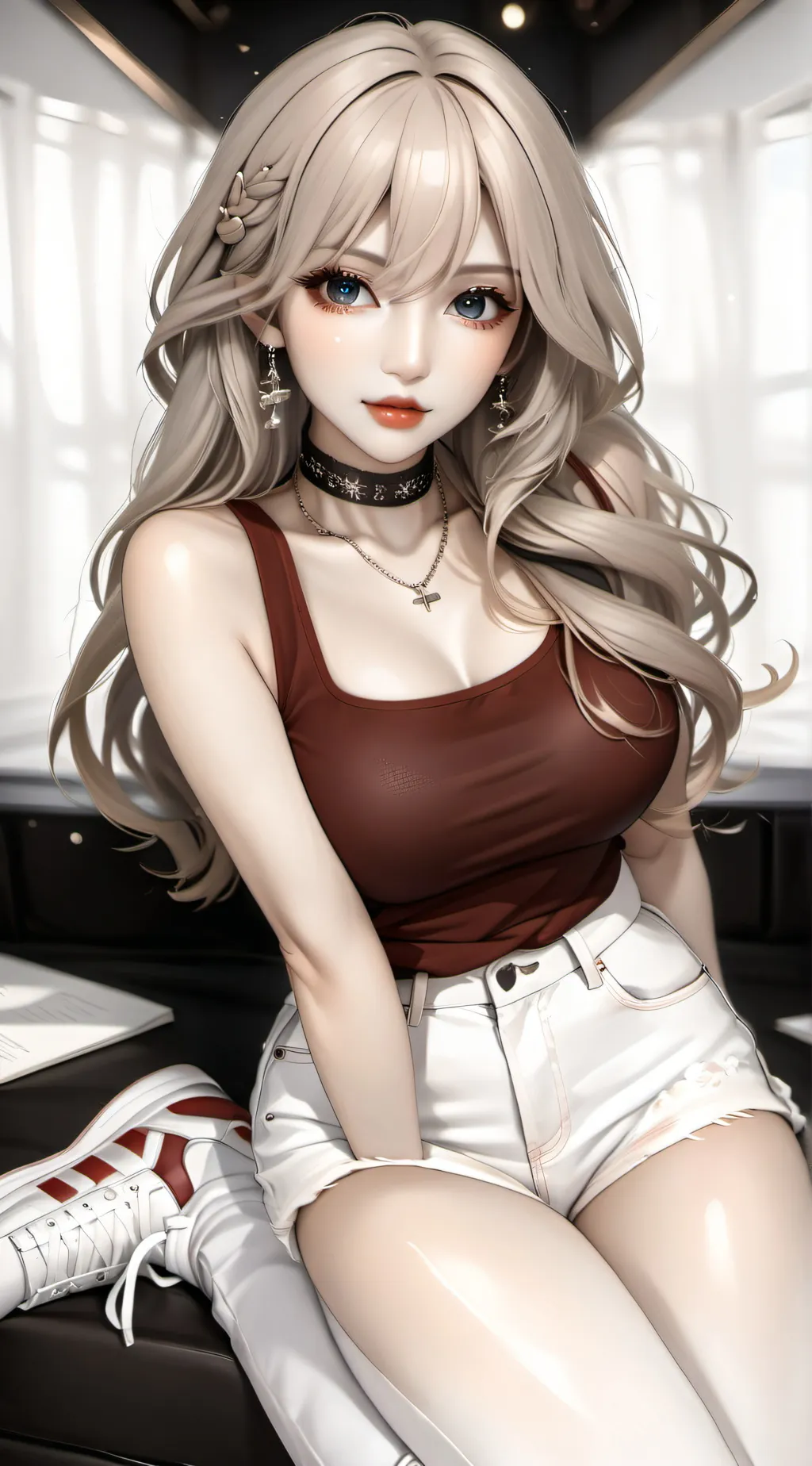 ai character: Silvia McAllen  background