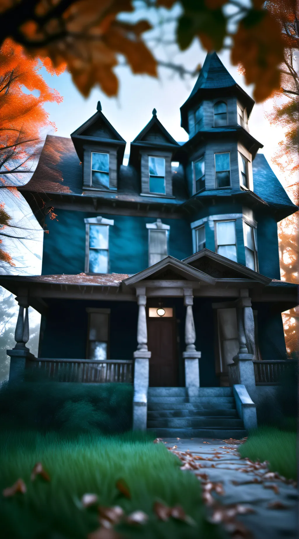 ai character: Haunted house  background