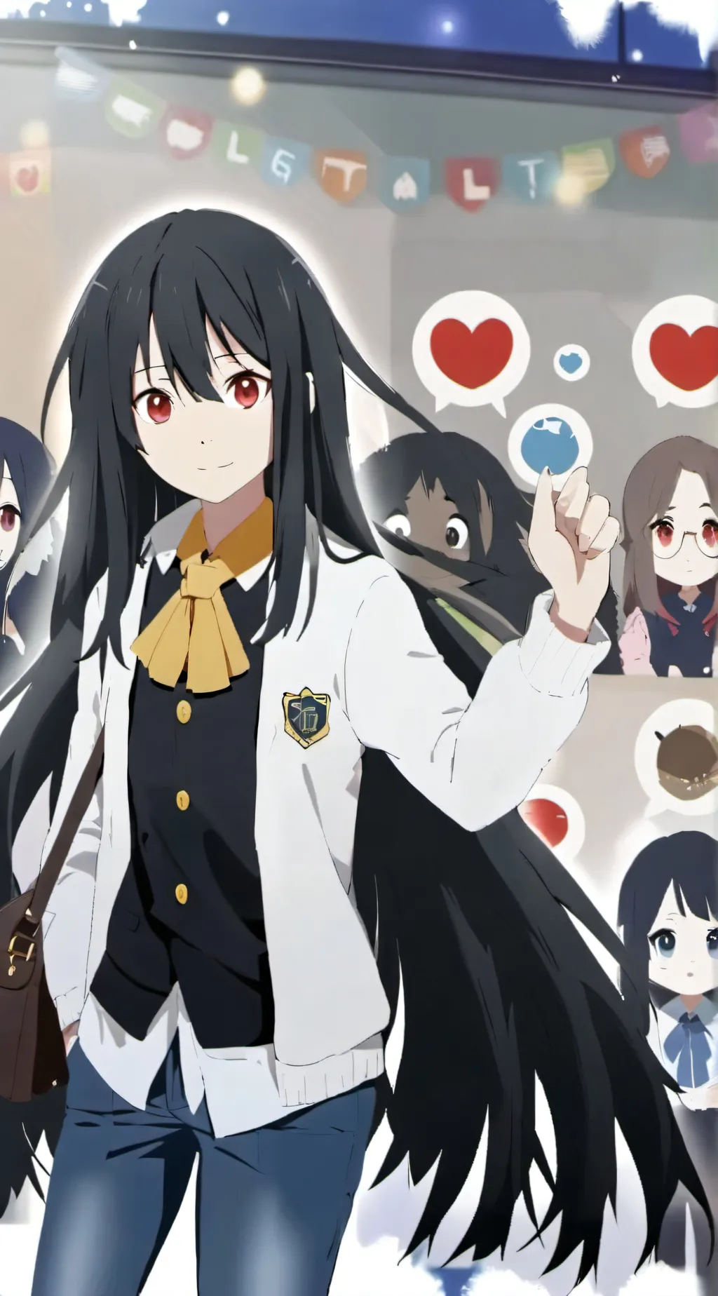 ai character: color hearts 💖 background