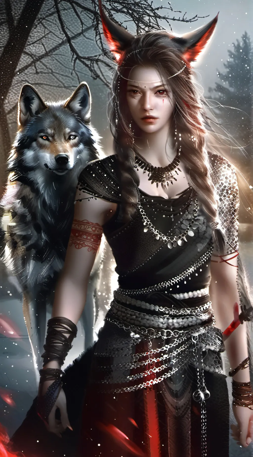 ai character: Scarlet background