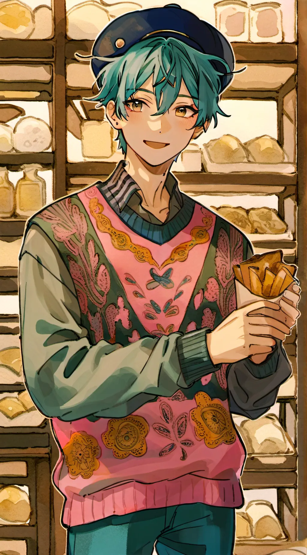 ai character: Dj music man background