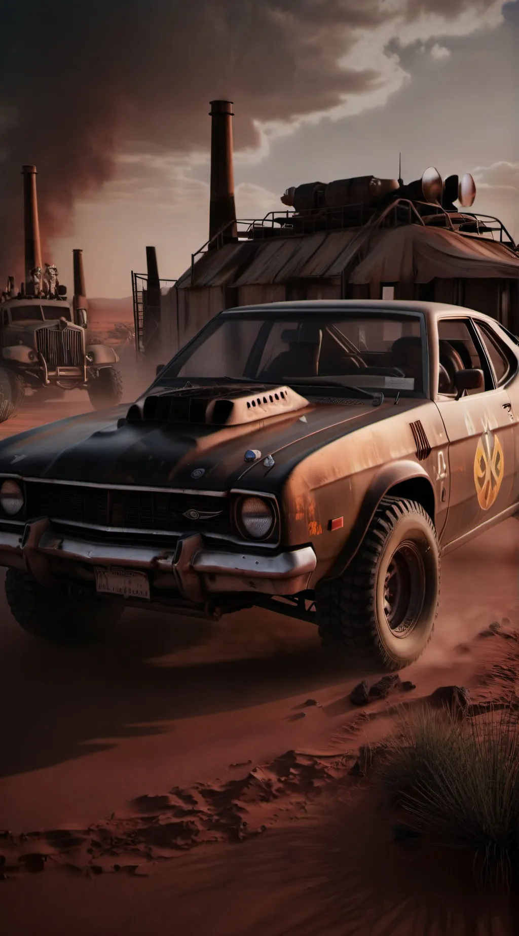 ai character: mad max  background