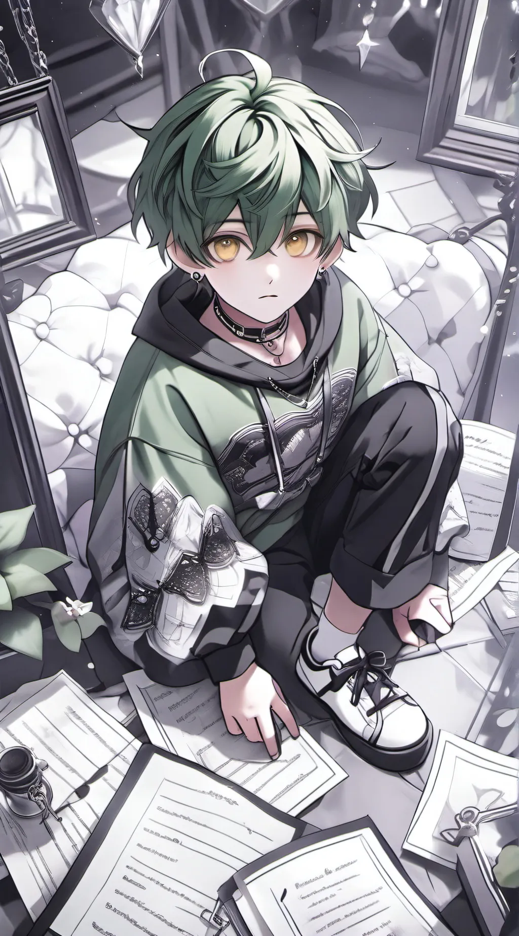 ai character: Mha hearts:3 background