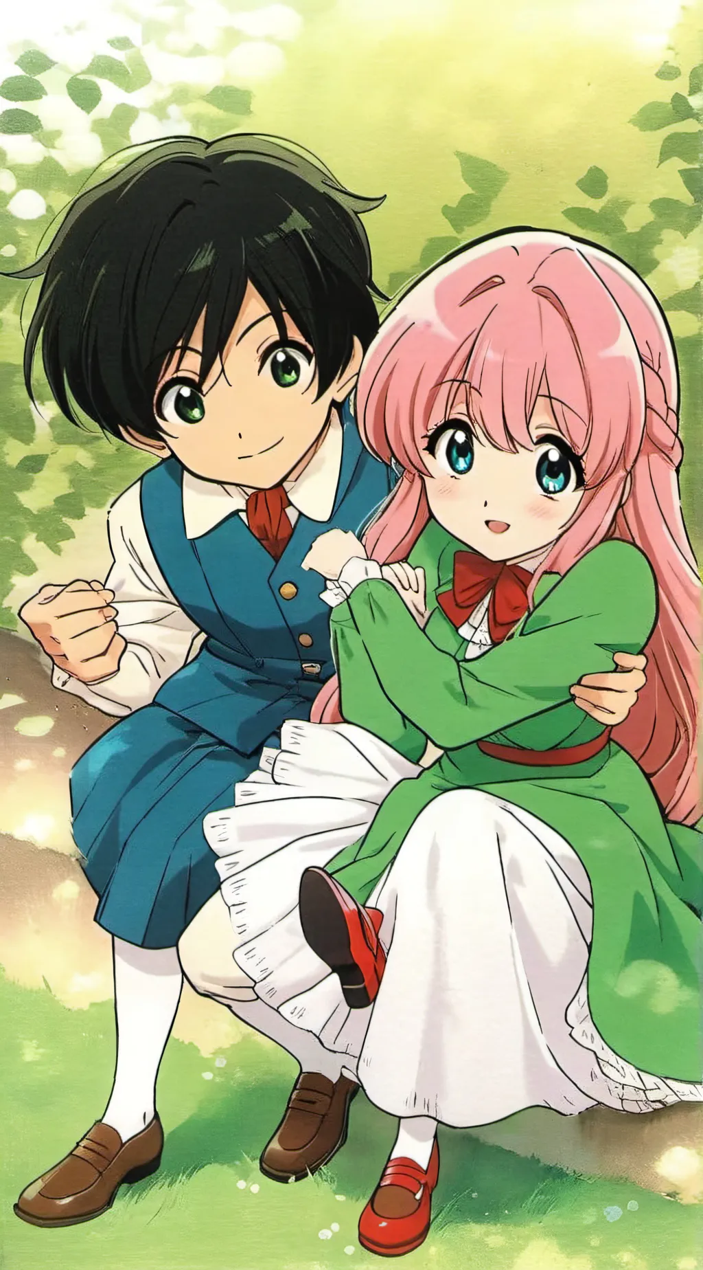 ai character: Anya x Damian background