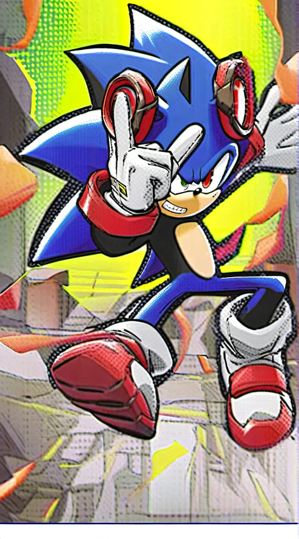 ai character: fused sonic  background