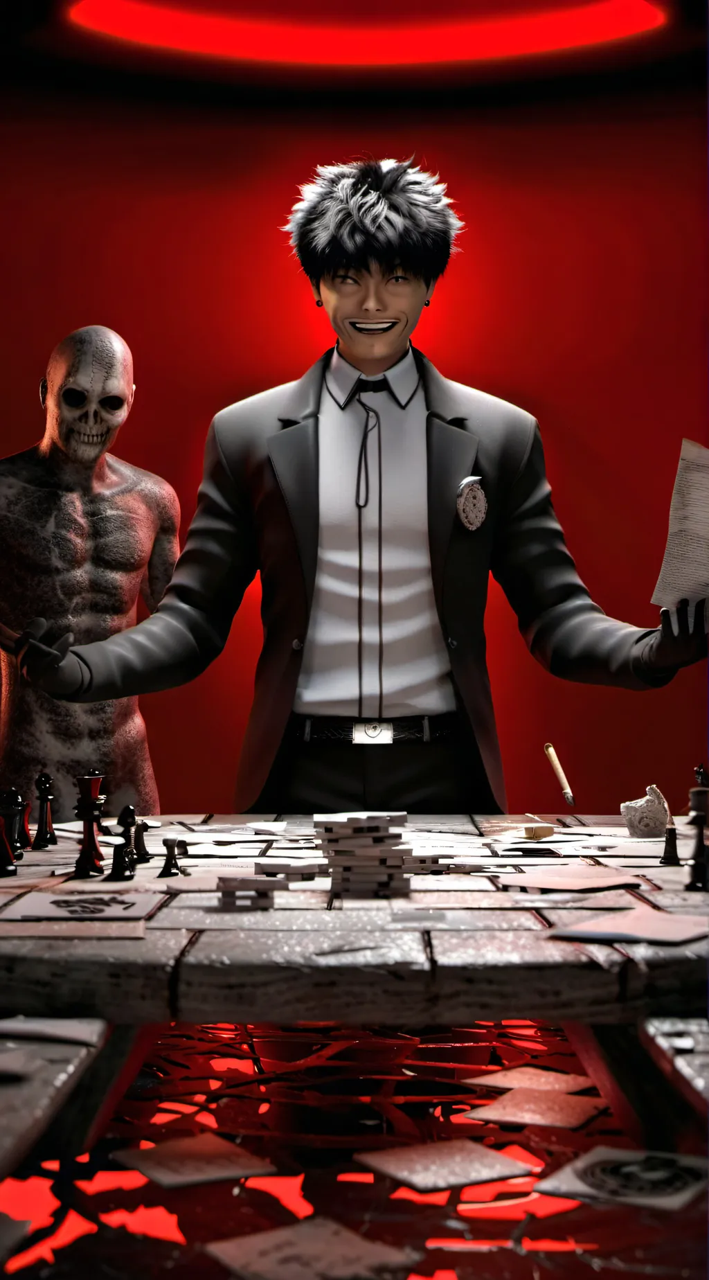 ai character: Roblox slender  background