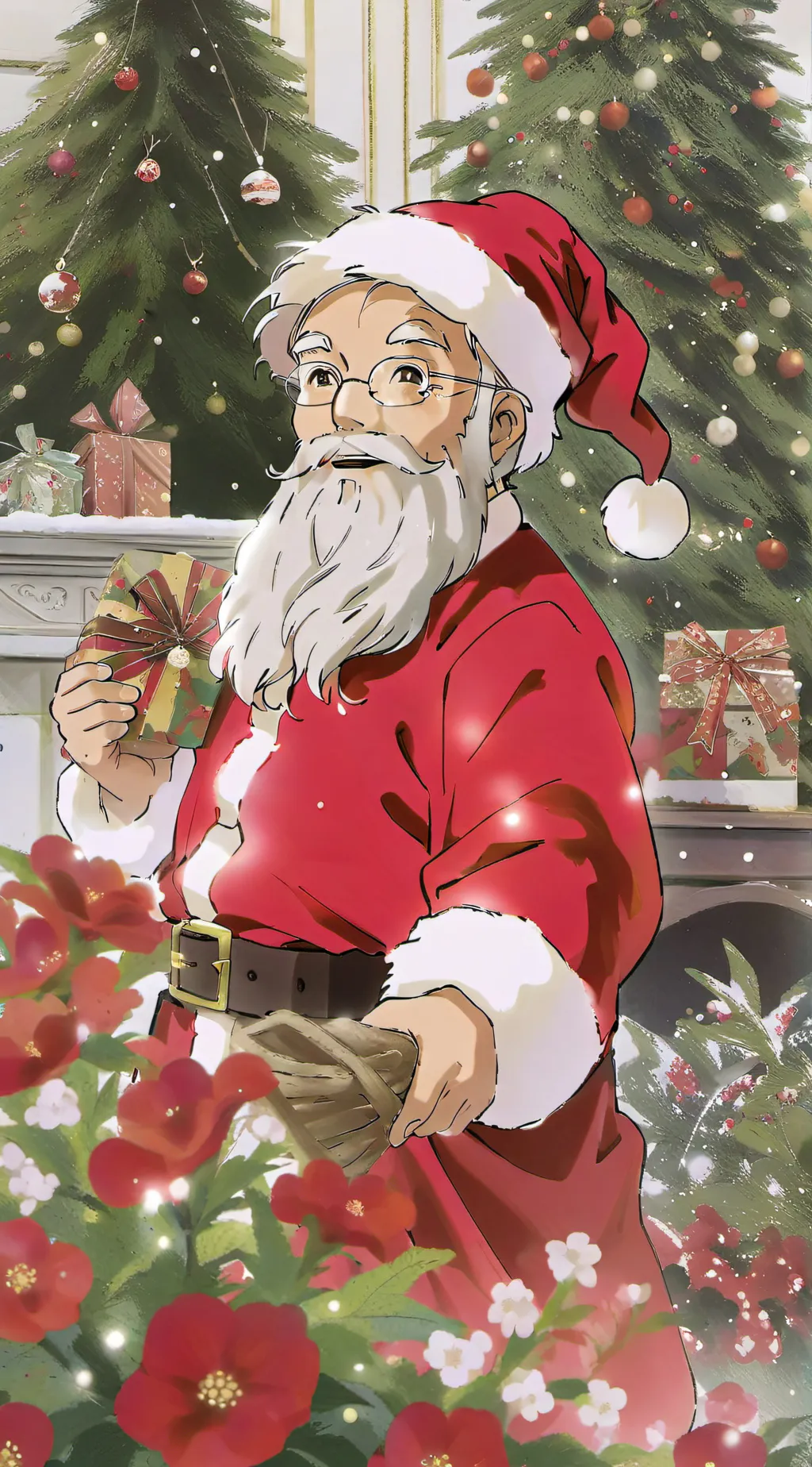 ai character: Santa Claus background