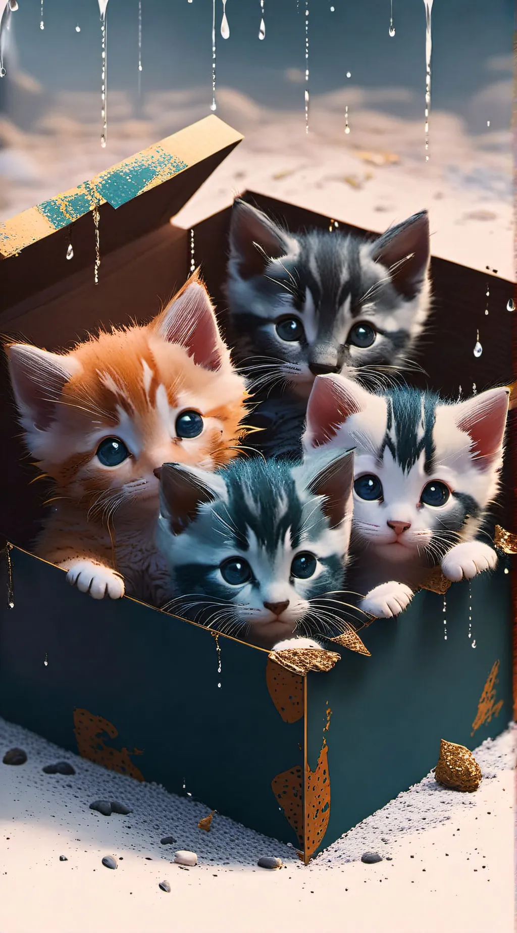 ai character: Cats in the box background