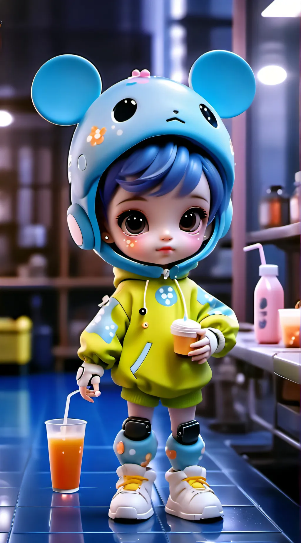 ai character: stupid robot baby background