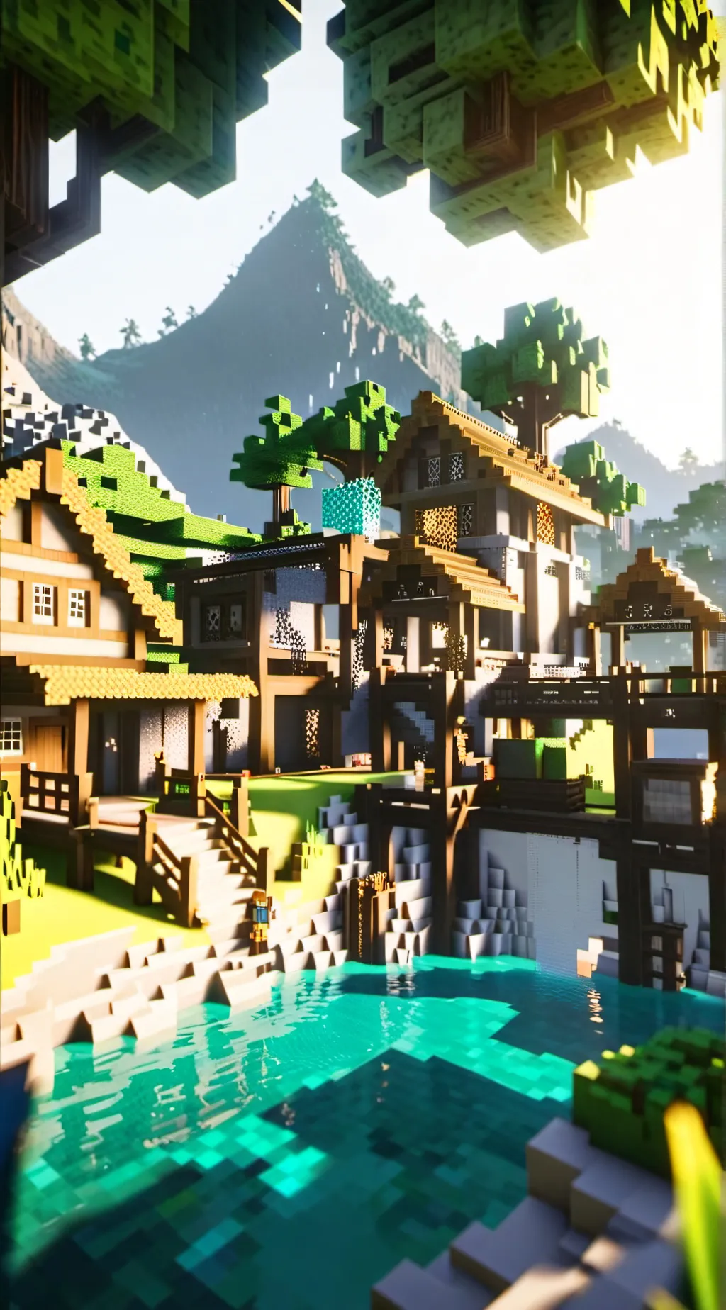 ai character: Minecraft female  background