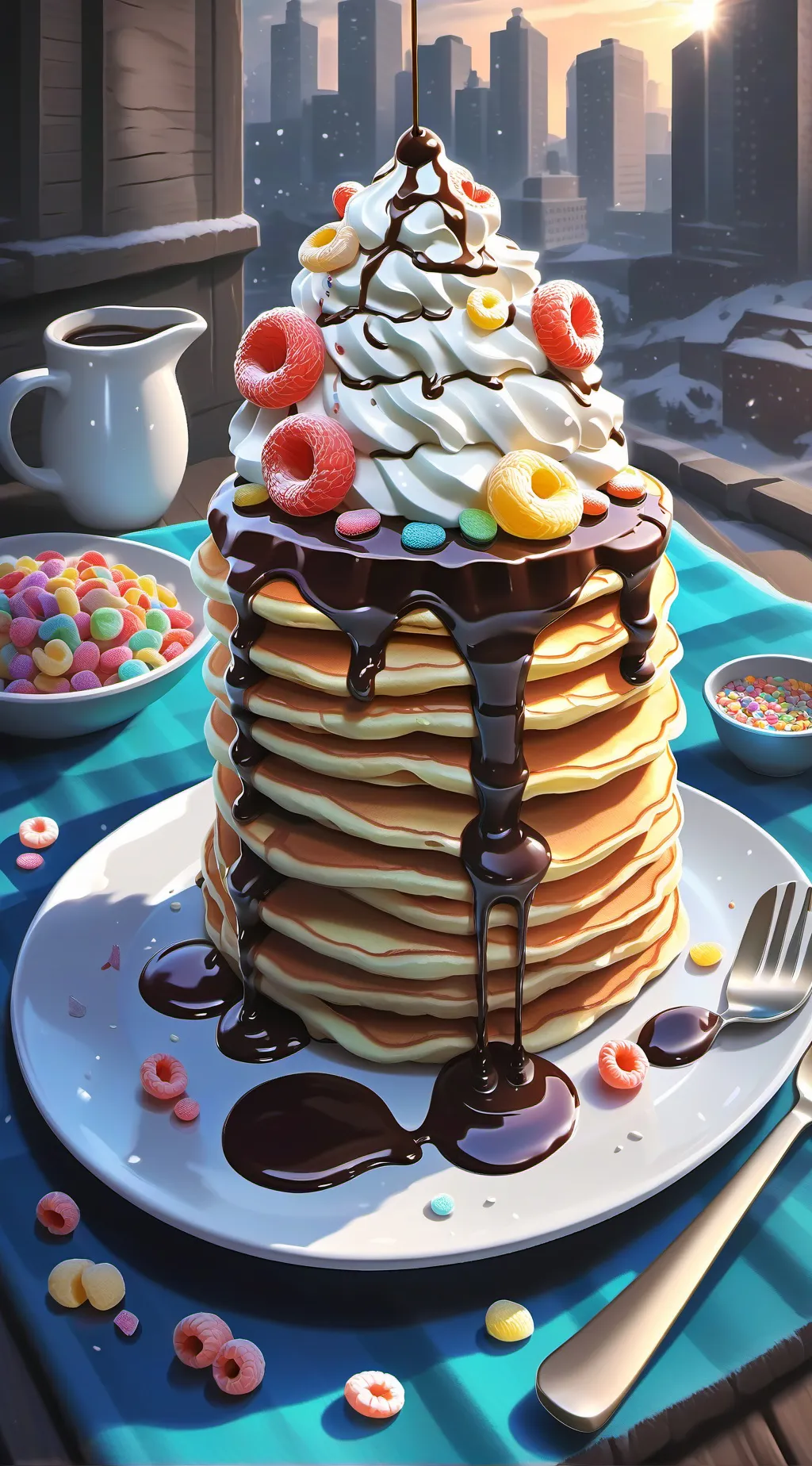 ai character: Pancake  background