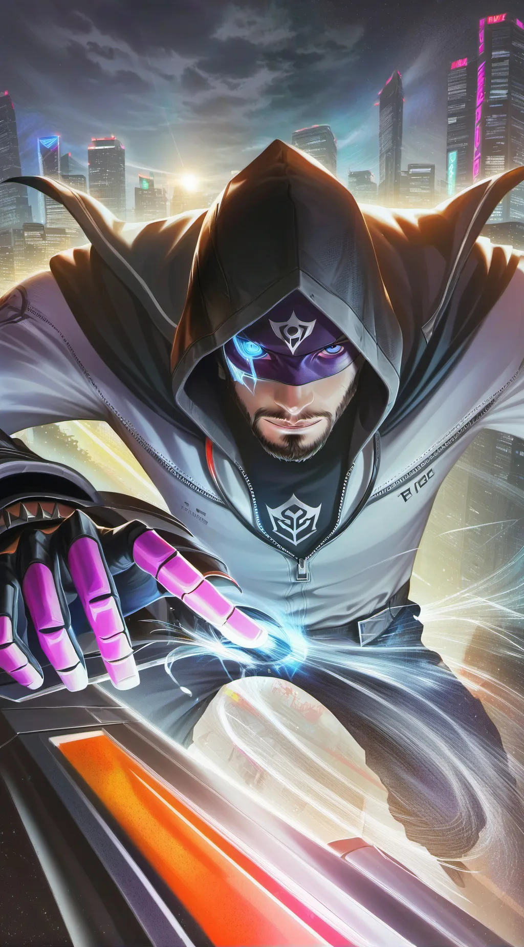 ai character: super cool hacker background