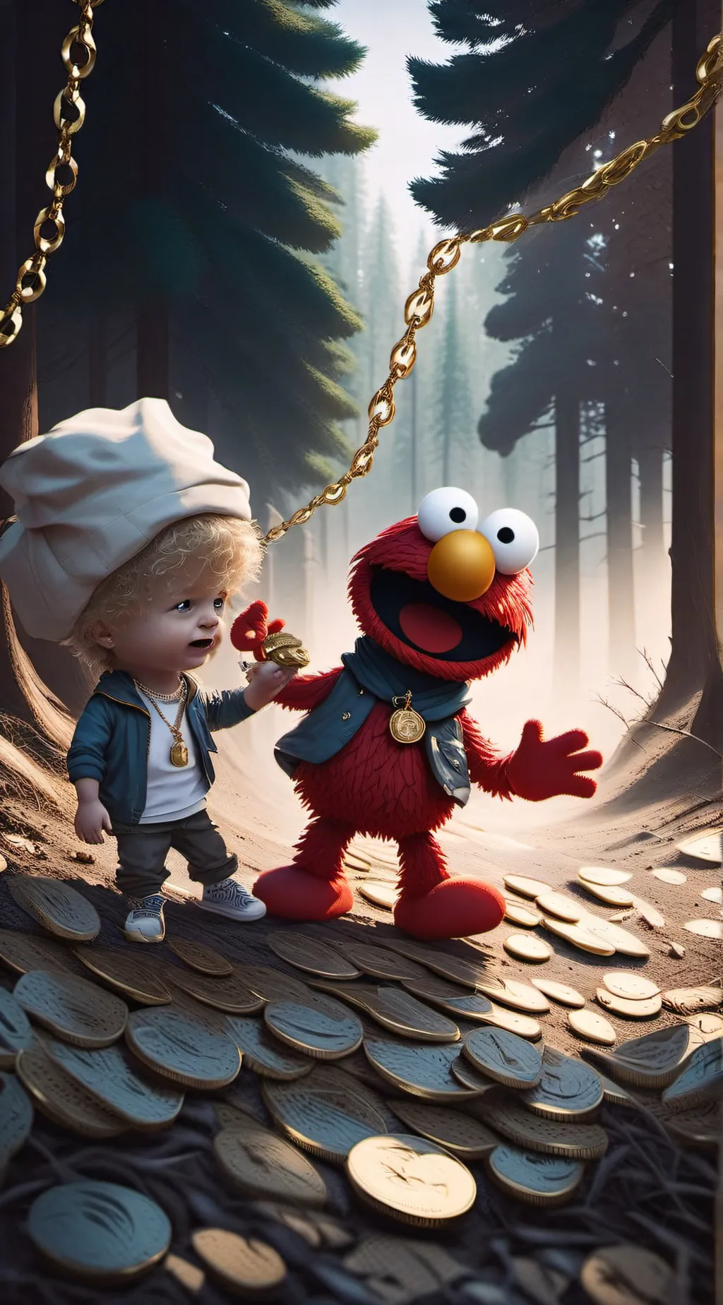 ai character: Gangster Elmo background