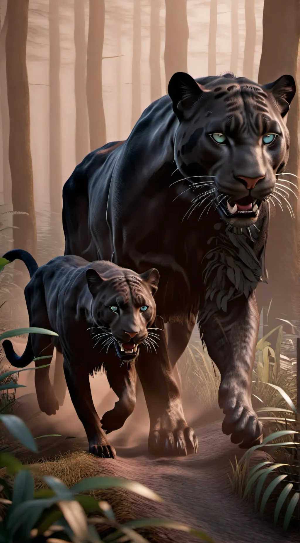 ai character: Panther mom background