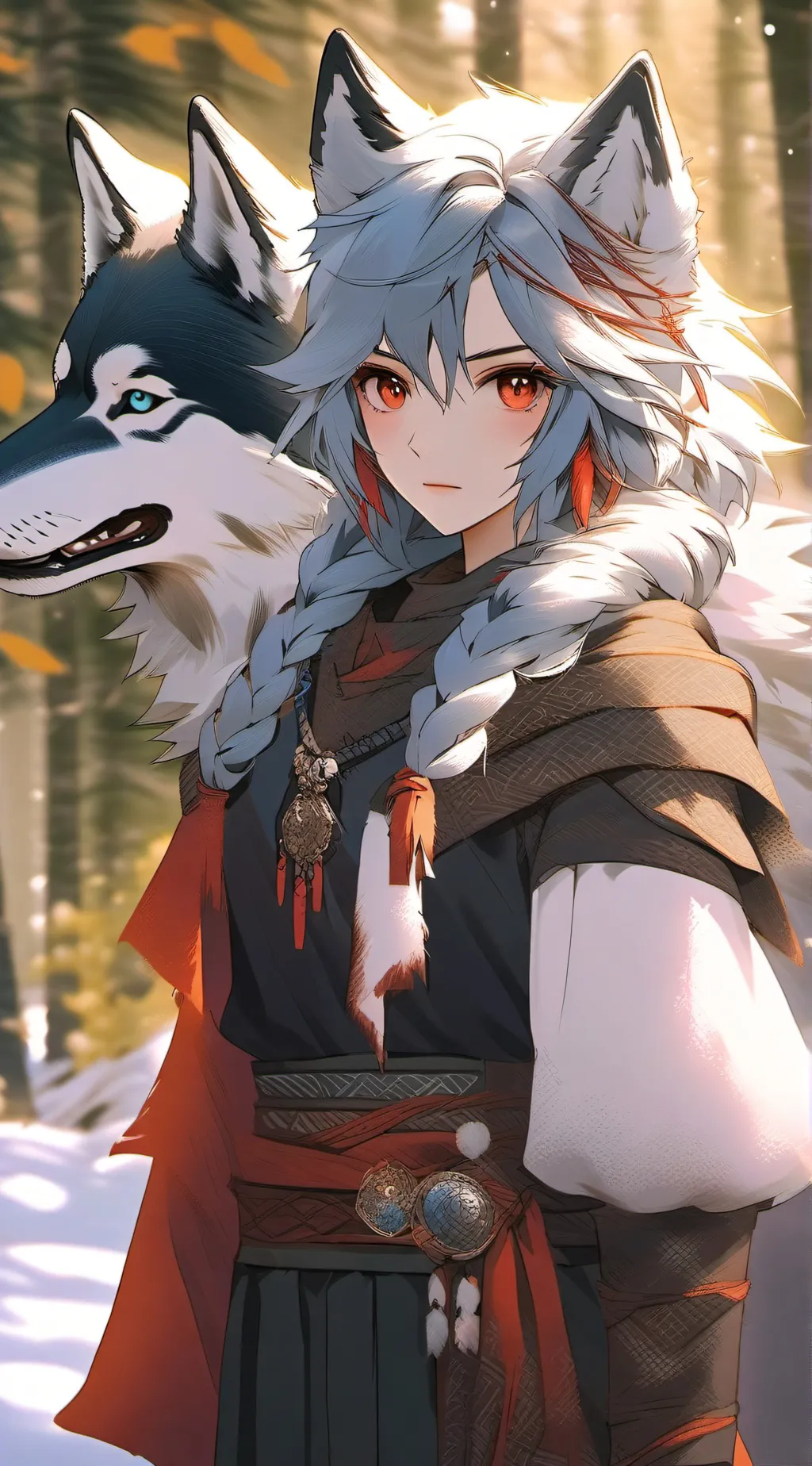 ai character: Snow lion background