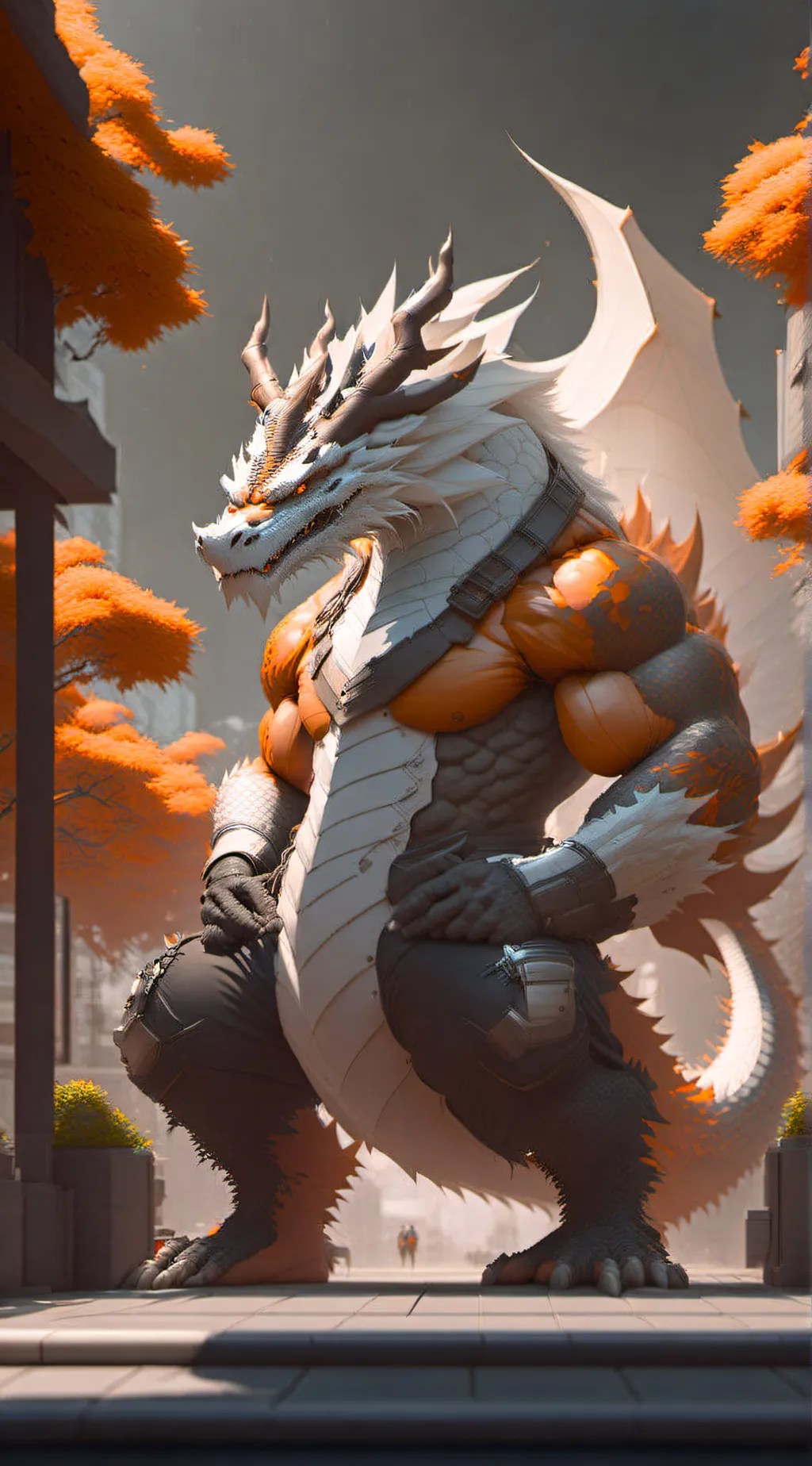 ai character: dragon  background