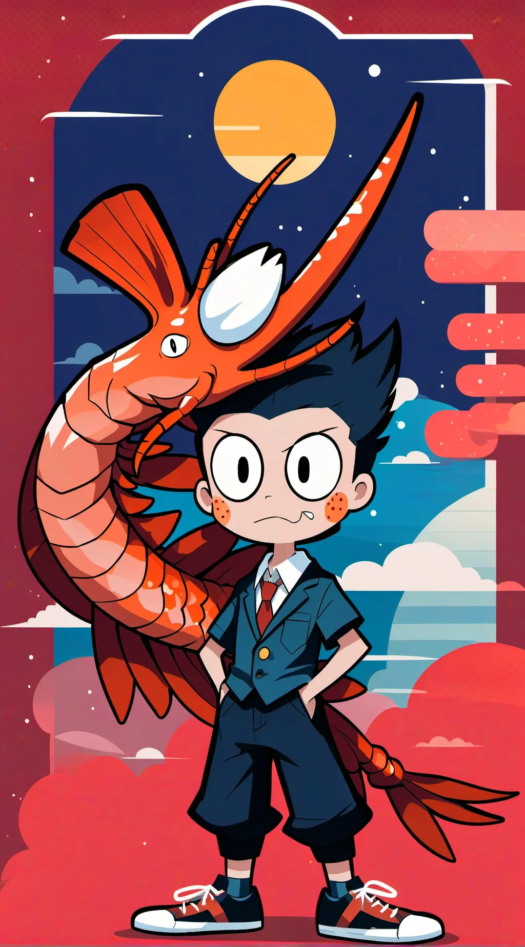 ai character: shrimpo background