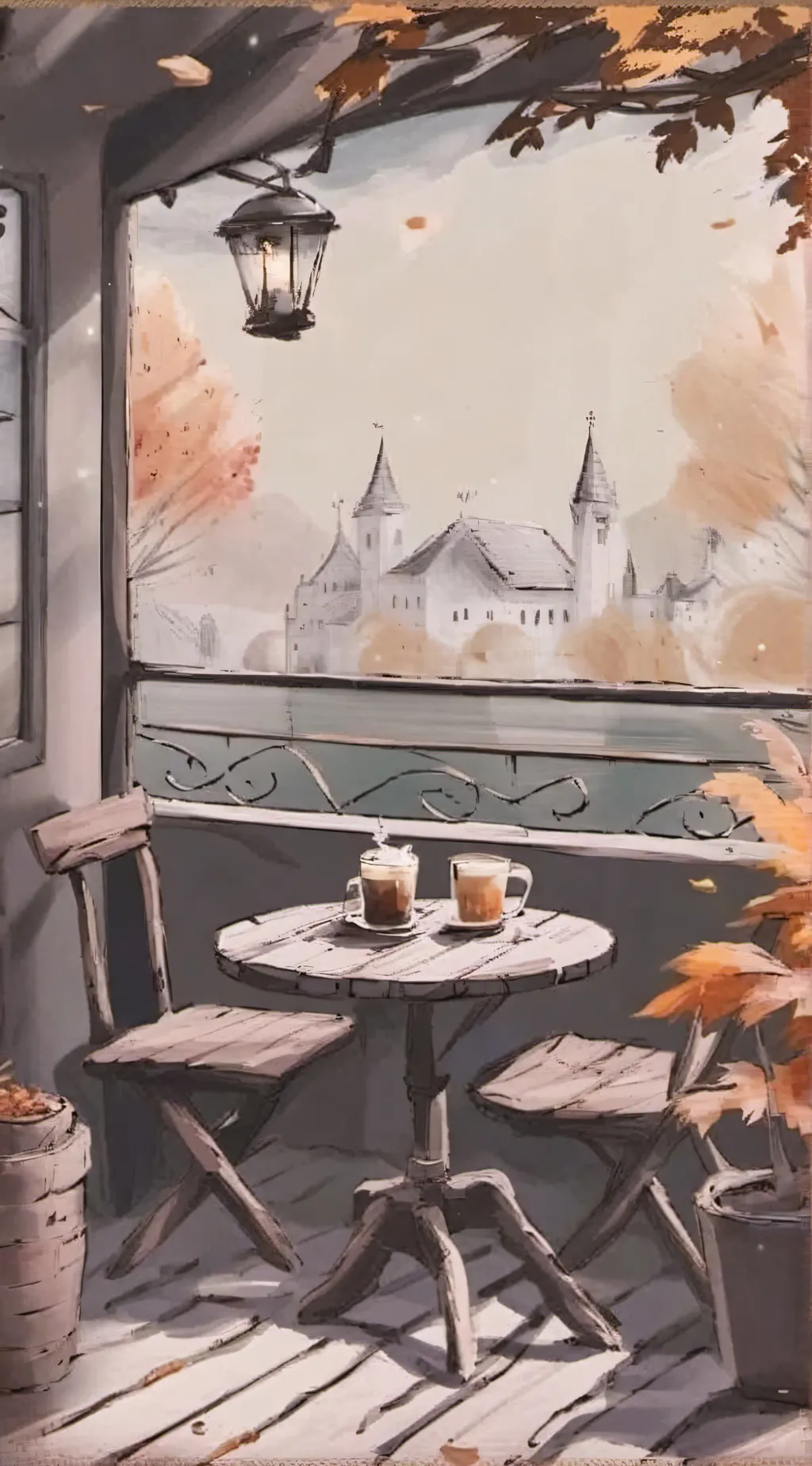 ai character: cafe  background