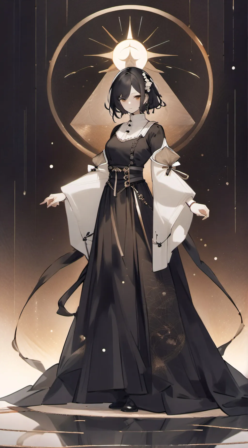 ai character: sad MISS CIRCLE  background